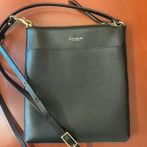 Black leather coach bag
